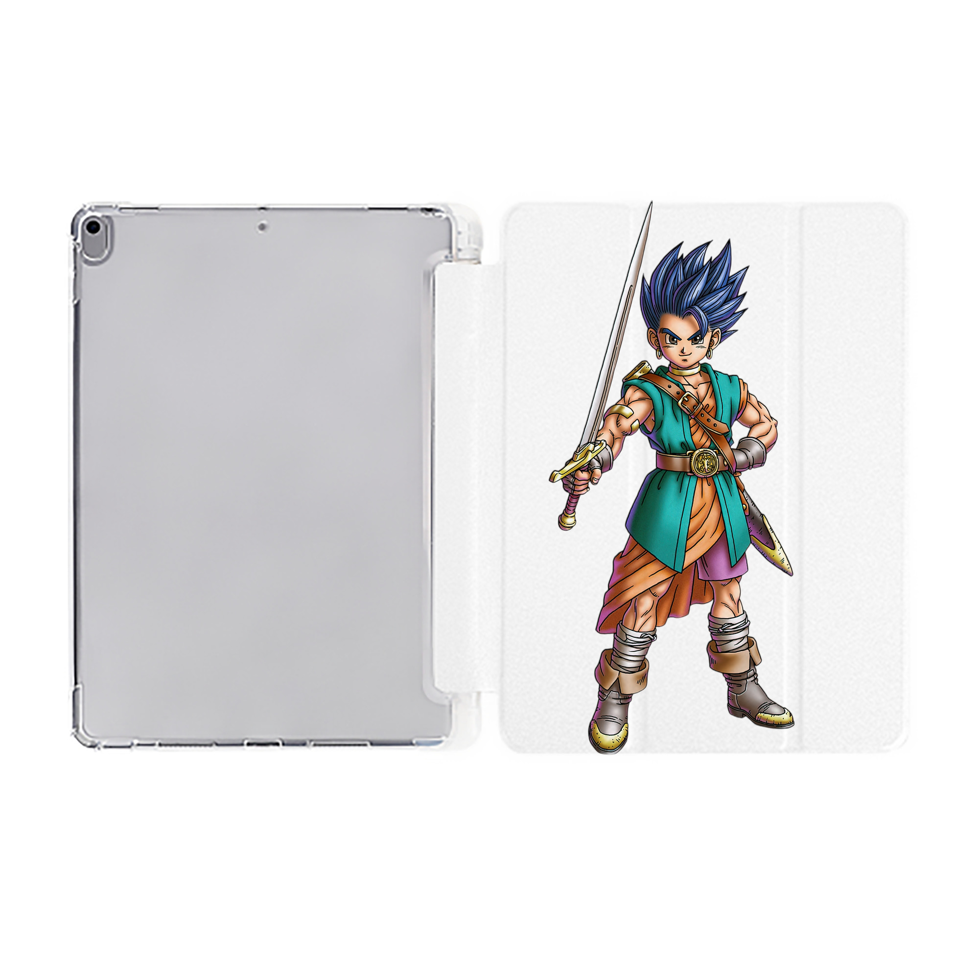 （画像用） ドラゴンクエスト Doragon Kuesuto Dragon Quest IPad ケース ペン収納付き 三つ折りスタンド PUレザー×シリコン 対応機種9.5/10.5/10.9インチ